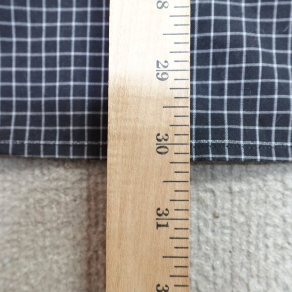 Lululemon Shirt Medium Black Plaid Short Sleeve Grid Light - Picture 5 of 7